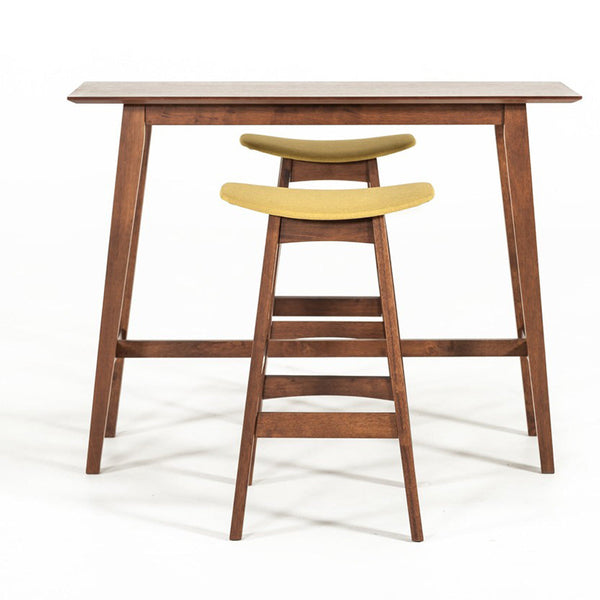 Vig Furniture Modrest Steed Modern Yellow & Walnut Bar Stool - Set of 2 | Modishstore | Bar Stools-3