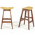 Vig Furniture Modrest Steed Modern Yellow & Walnut Bar Stool - Set of 2 | Modishstore | Bar Stools