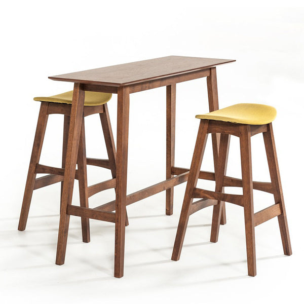 Vig Furniture Modrest Steed Modern Yellow & Walnut Bar Stool - Set of 2 | Modishstore | Bar Stools-2