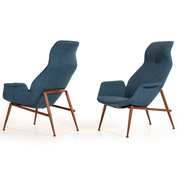 Vig Furniture Modrest Kara Modern Blue Fabric Lounge Chair | Modishstore | Lounge Chairs