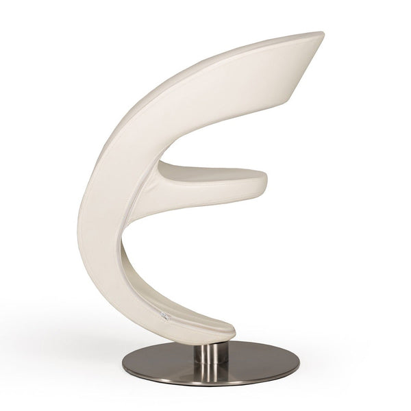 Vig Furniture Modrest Alya Modern White Leatherette Lounge Chair | Modishstore | Lounge Chairs-2