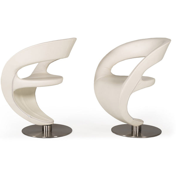 Vig Furniture Modrest Alya Modern White Leatherette Lounge Chair | Modishstore | Lounge Chairs