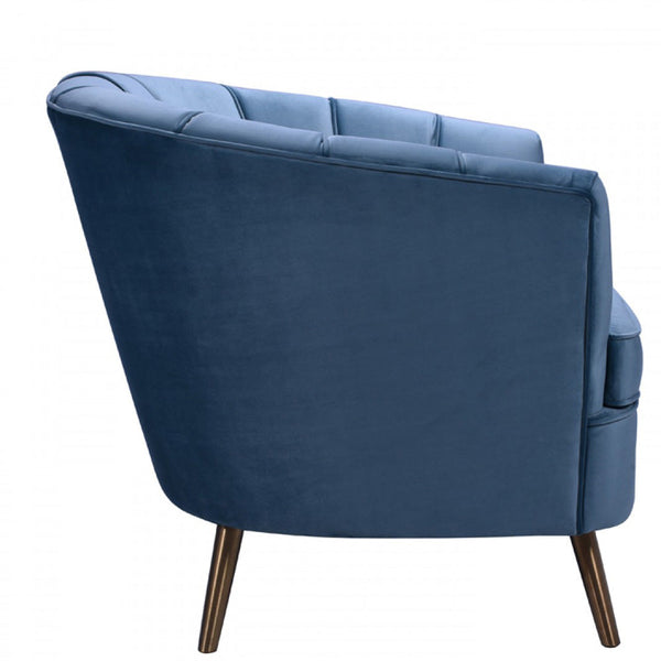 Vig Furniture Divani Casa Vaughn Modern Blue Velvet Accent Chair | Modishstore | Accent Chairs-3