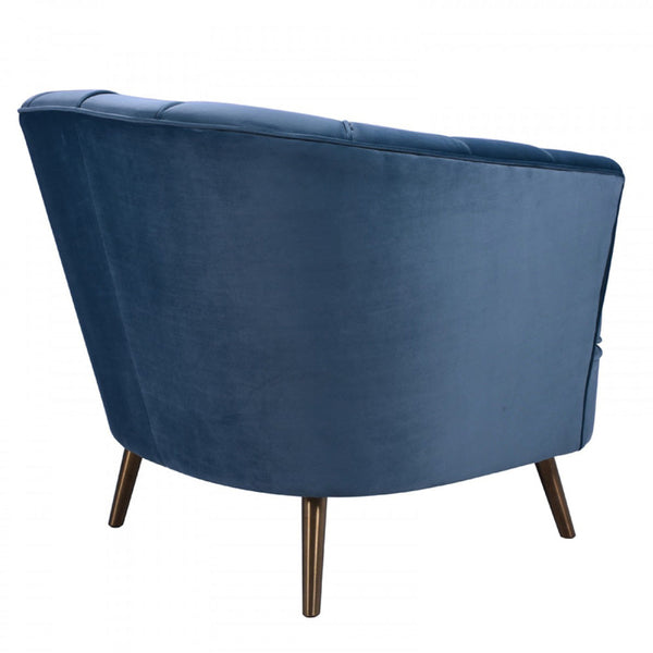 Vig Furniture Divani Casa Vaughn Modern Blue Velvet Accent Chair | Modishstore | Accent Chairs-4