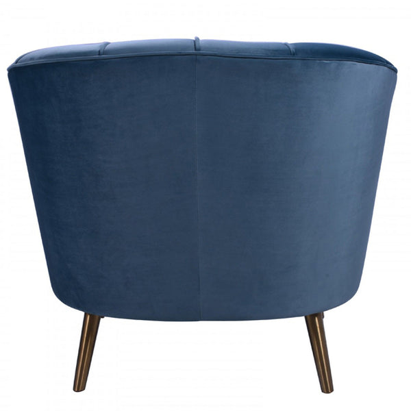 Vig Furniture Divani Casa Vaughn Modern Blue Velvet Accent Chair | Modishstore | Accent Chairs-5