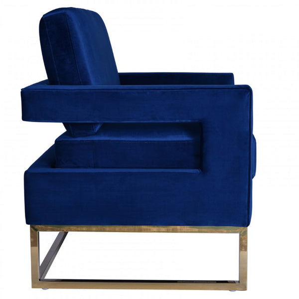 Vig Furniture Modrest Edna Modern Velvet & Gold Accent Chair | Modishstore | Accent Chairs