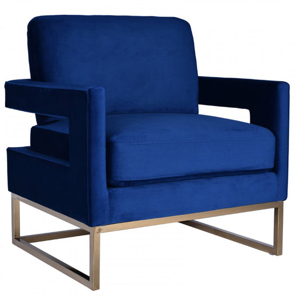 Vig Furniture Modrest Edna Modern Velvet & Gold Accent Chair | Modishstore | Accent Chairs-7