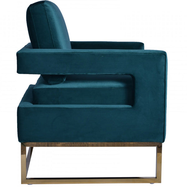 Vig Furniture Modrest Edna Modern Velvet & Gold Accent Chair | Modishstore | Accent Chairs-3