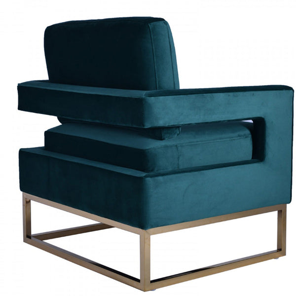 Vig Furniture Modrest Edna Modern Velvet & Gold Accent Chair | Modishstore | Accent Chairs-4