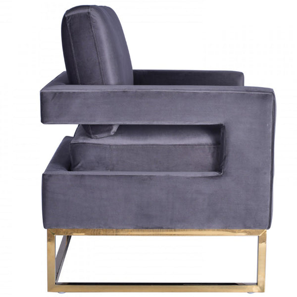 Vig Furniture Modrest Edna Modern Velvet & Gold Accent Chair | Modishstore | Accent Chairs-6