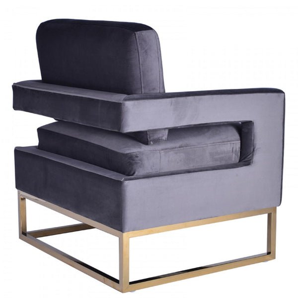 Vig Furniture Modrest Edna Modern Velvet & Gold Accent Chair | Modishstore | Accent Chairs-8