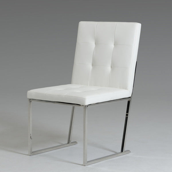 Vig Furniture Click - Modern White Leatherette Dining Chair (Set of 2) | Modishstore | Dining Chairs