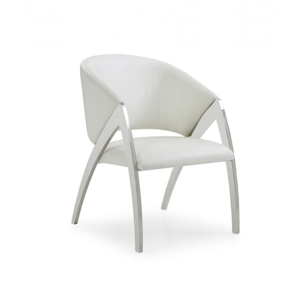 Vigfurniture Modrest Rabia Modern White Leatherette Accent Chair | Modishstore | Accent Chairs-2
