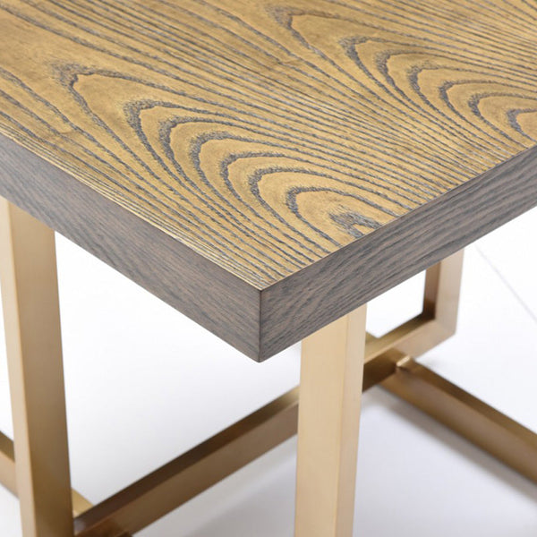 Vig Furniture Modrest Pike Modern Elm & Antique Brass End Table | Modishstore | End Tables-3