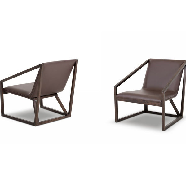 Vig Furniture Divani Casa Taranto - Modern Brown Eco-Leather Lounge Chair | Modishstore | Lounge Chairs-5