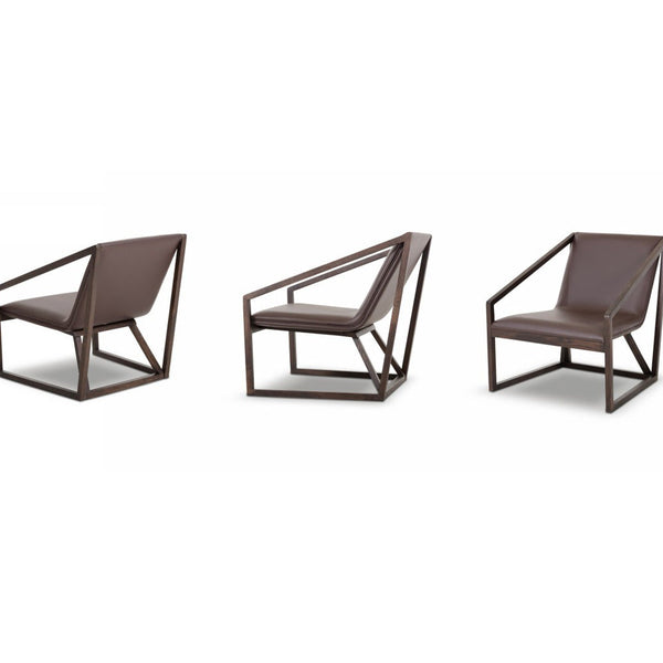 Vig Furniture Divani Casa Taranto - Modern Brown Eco-Leather Lounge Chair | Modishstore | Lounge Chairs-7