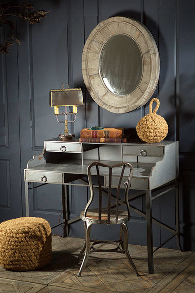 Vagabond Vintage Classic Oval Mirror With Pieced Wood Frame | Modishstore | Mirrors