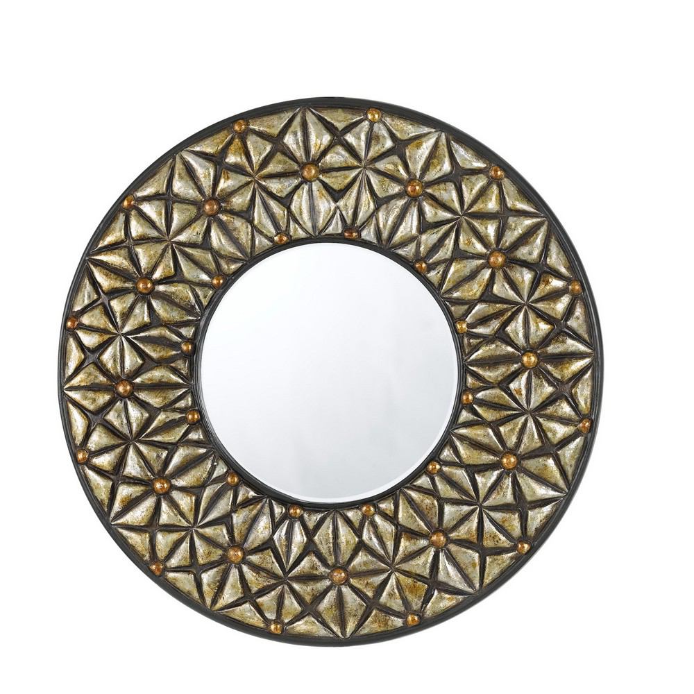 Cal Lighting WA-2159MIR Slano Round Pu Beveled Mirror | Modishstore | Mirrors