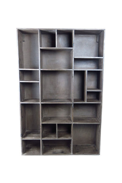 Vagabond Vintage Recycled Pine Wall Cubby with 20 Slots | Modishstore | Shelves & Shelving Units-2