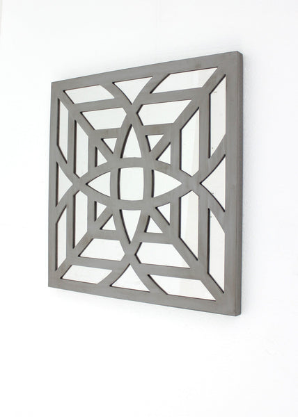 Screen Gems Square Grey Mirror Wall Decor - Set of 2 - WD-105 | Wall Decor | Modishstore