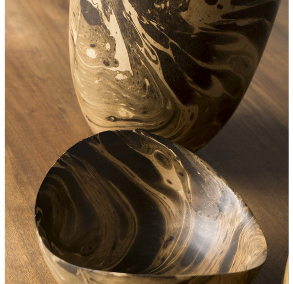 Gold Leaf Design Group Mochaware Flask Wood | Vases | Modishstore-3