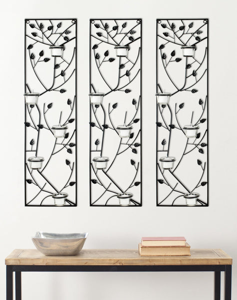 Climbing Leaves Margot TeaLights Wall Decor - Set Of 3 | Wall Decor |  Modishstore 