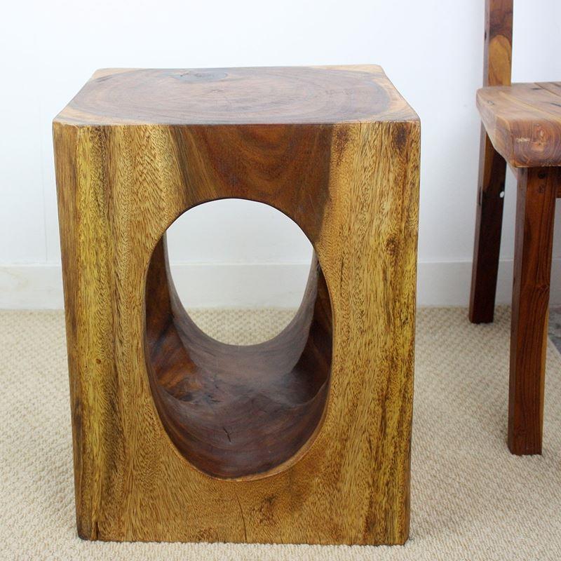 Haussmann Windows 16" Sq - Walnut | Stools & Benches | Modishstore-2