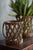 Vagabond Vintage Thick Glass and Wicker Vase with Handle | Modishstore | Vases