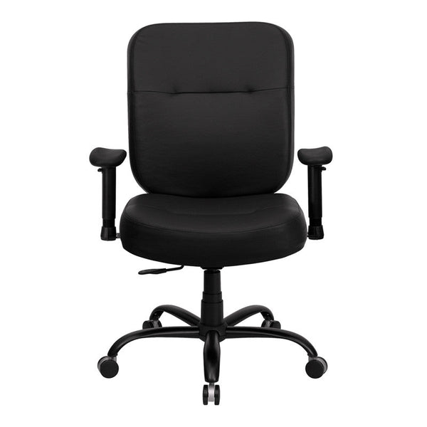 Flash Furniture Hercules Series Black Leather Executive Swivel Office Chair With Extra Wide Seat And Height Adjustable Arms | Office Chairs | Modishstore-4