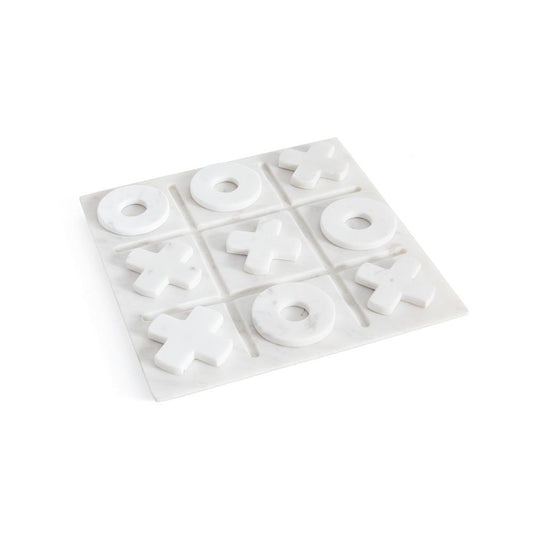 GO Home White Marble Tic Tac Toe  | Modishstore | 21749 