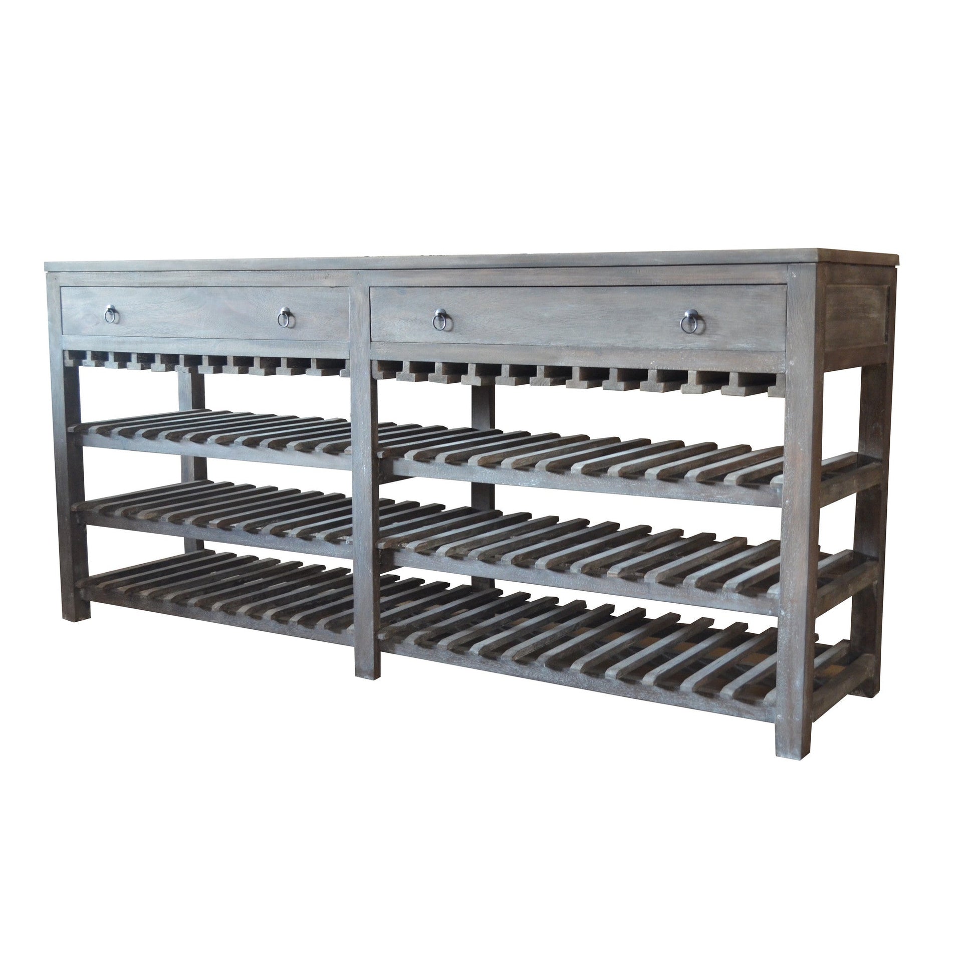 A&B Home Rhodes Cafe Wood Wine Rack With Drawers