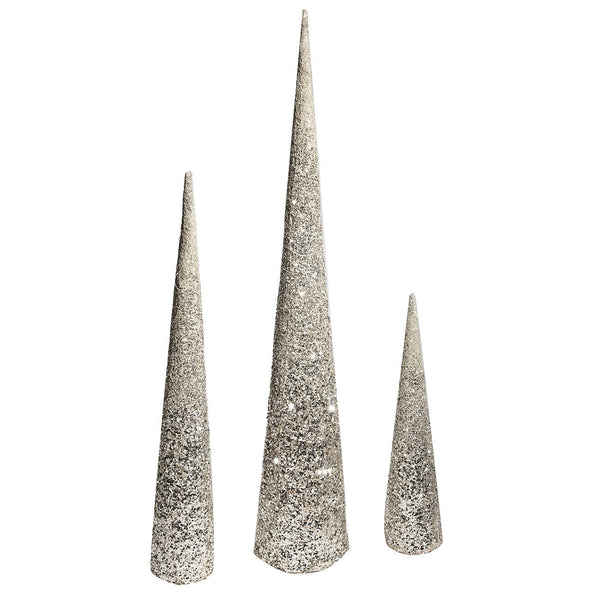 A&B Home Holiday Glitter Cone - Set of 2