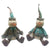 A&B Home Christmas Decor Sitting Snowman GY/BL - Set of 2
