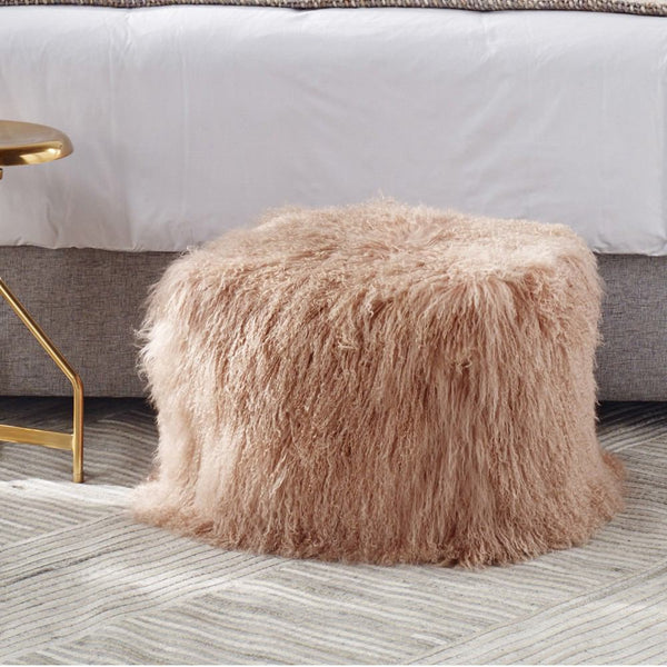 Moe's Home Collection Lamb Fur Pouf | Modishstore | Poufs-7