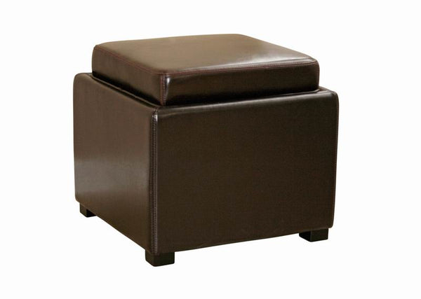 Baxton Studio Dark Brown Tate Storage Ottoman | Modishstore | Ottomans