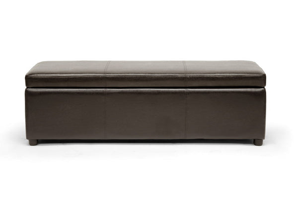baxton studio dennehy dark brown modern ottoman | Modish Furniture Store-2
