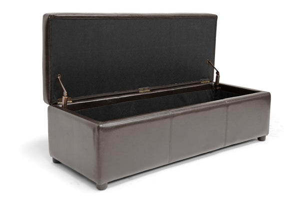 baxton studio dennehy dark brown modern ottoman | Modish Furniture Store-3