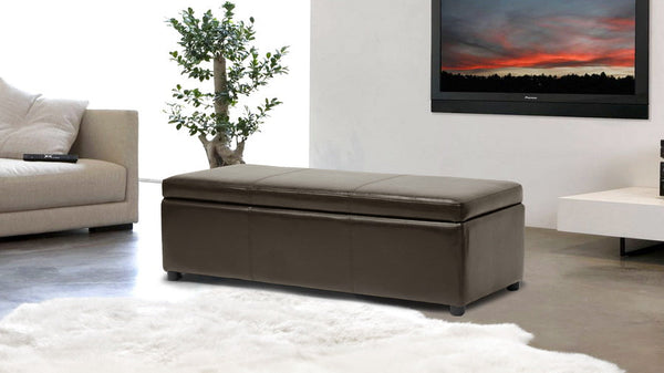 baxton studio dennehy dark brown modern ottoman | Modish Furniture Store-5