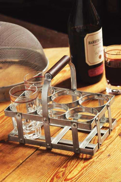 Vagabond Vintage Zinc Glass Caddy - Set of 2 | Modishstore | Wine & Bar Accessories