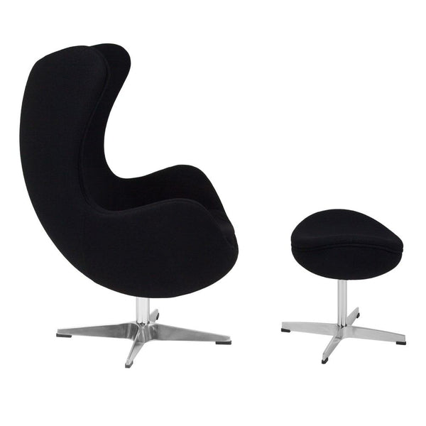 Flash Furniture Wool Fabric Egg Chair with Tilt-Lock Mechanism and Ottoman | Lounge Chairs | Modishstore-9