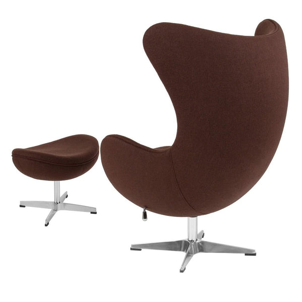 Flash Furniture Wool Fabric Egg Chair with Tilt-Lock Mechanism and Ottoman | Lounge Chairs | Modishstore-13