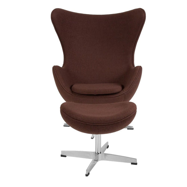 Flash Furniture Wool Fabric Egg Chair with Tilt-Lock Mechanism and Ottoman | Lounge Chairs | Modishstore-14