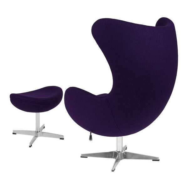 Flash Furniture Wool Fabric Egg Chair with Tilt-Lock Mechanism and Ottoman | Lounge Chairs | Modishstore-19