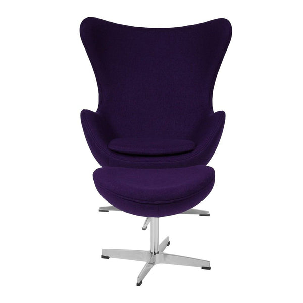 Flash Furniture Wool Fabric Egg Chair with Tilt-Lock Mechanism and Ottoman | Lounge Chairs | Modishstore-20