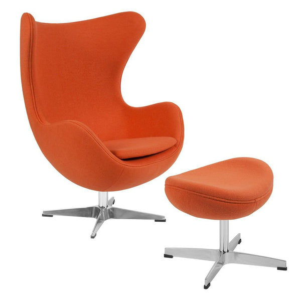 Flash Furniture Wool Fabric Egg Chair with Tilt-Lock Mechanism and Ottoman | Lounge Chairs | Modishstore-4