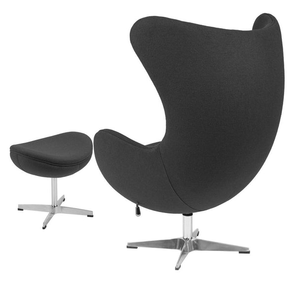 Flash Furniture Wool Fabric Egg Chair with Tilt-Lock Mechanism and Ottoman | Lounge Chairs | Modishstore-25