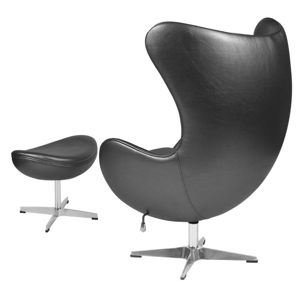 Flash Furniture Leather Egg Chair with Tilt-Lock Mechanism and Ottoman | Lounge Chairs | Modishstore-4