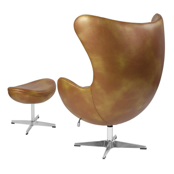 Flash Furniture Leather Egg Chair with Tilt-Lock Mechanism and Ottoman | Lounge Chairs | Modishstore-8