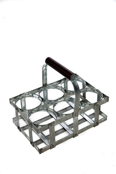Vagabond Vintage Zinc Glass Caddy - Set of 2 | Modishstore | Wine & Bar Accessories-2