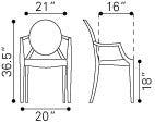 Zuo Anime Dining Chair - Set of 4 | Outdoor Chairs | Modishstore-4